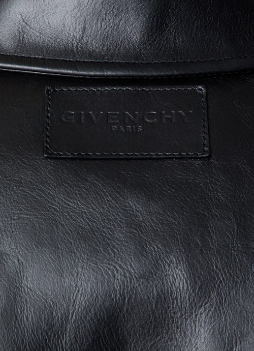 Givenchy Smoot jack van leer met steekzakken - detail 6 zwart