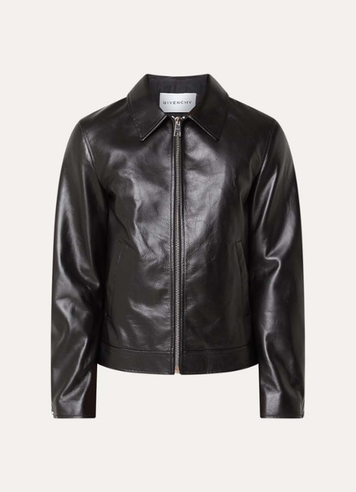 Givenchy Smoot jack van leer met steekzakken - voorkant zwart