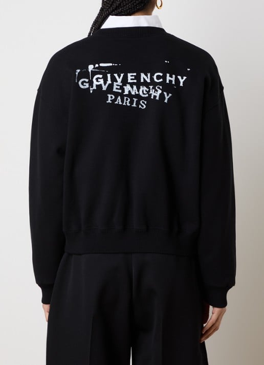 Givenchy Sweater met logo- en backprint - achterkant zwart
