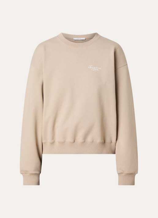 Givenchy Sweater met logo- en backprint - voorkant 2 beige