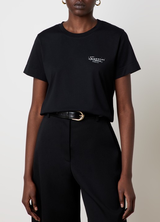 Givenchy T-shirt met logo- en backprint - achterkant zwart
