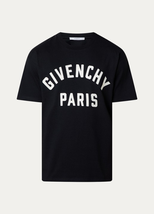 Givenchy T-shirt met logoborduring - voorkant zwart
