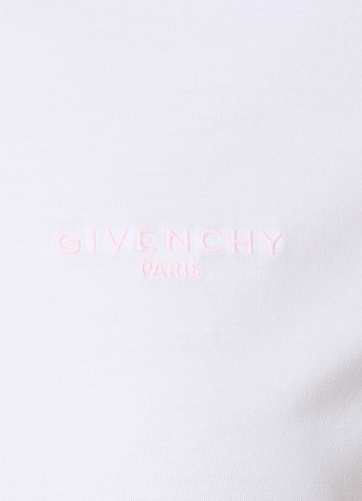 Givenchy T-shirt met logoborduring - detail 3 wit