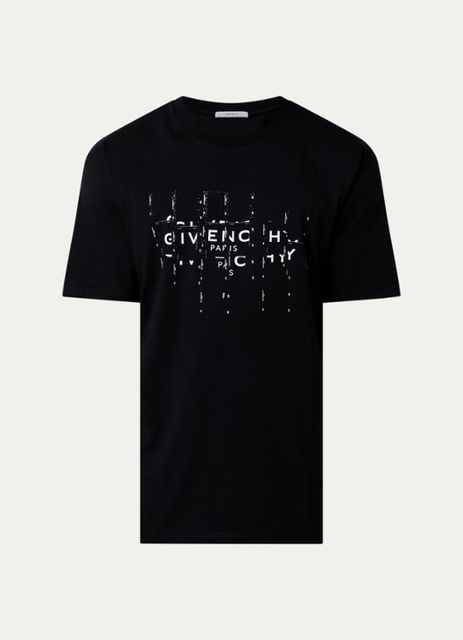 Givenchy T-shirt met logoprint - voorkant zwart