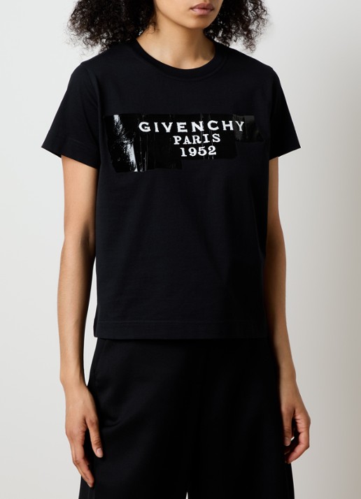 Givenchy T-shirt met logoprint  - detail 3 zwart
