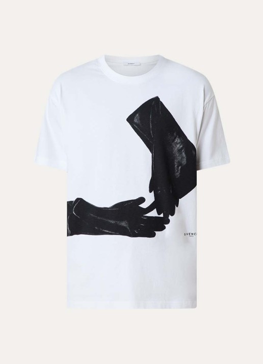 Givenchy T-shirt met print en logo - voorkant wit