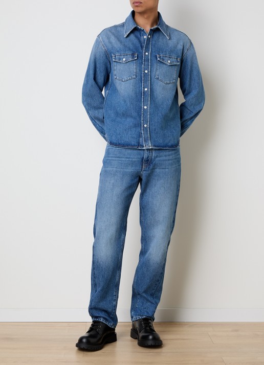 Givenchy Tapered jeans met medium wassing - voorkant 6 indigo