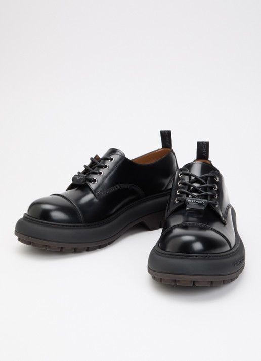Givenchy Veterschoen van leer met logo - detail 2 zwart