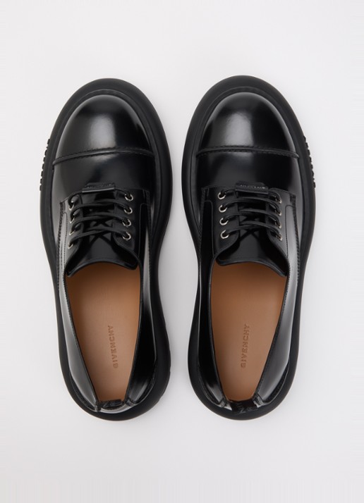 Givenchy Veterschoen van leer met logo - detail 3 zwart