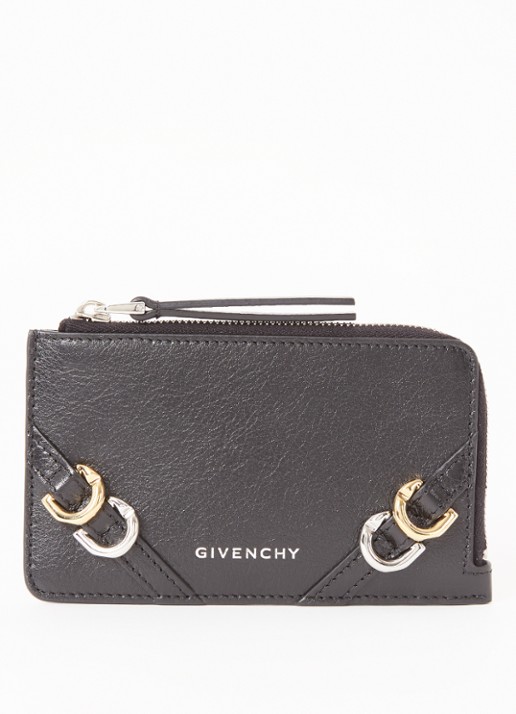 Givenchy Voyou pasjeshouder van kalfsleer  - voorkant zwart