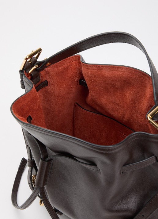 Givenchy Voyou Small schoudertas van kalfsleer - detail 3 chocoladebruin
