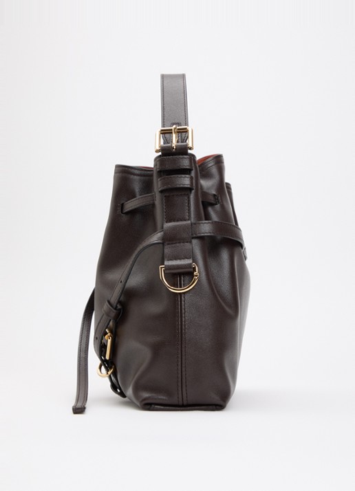 Givenchy Voyou Small schoudertas van kalfsleer - detail 4 chocoladebruin