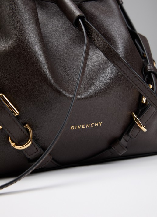 Givenchy Voyou Small schoudertas van kalfsleer - detail 5 chocoladebruin