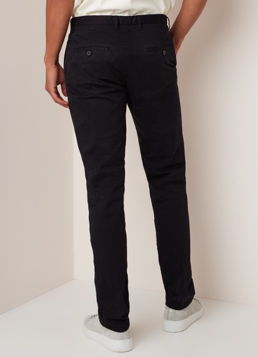Glen slim fit chino van katoen - achterkant zwart