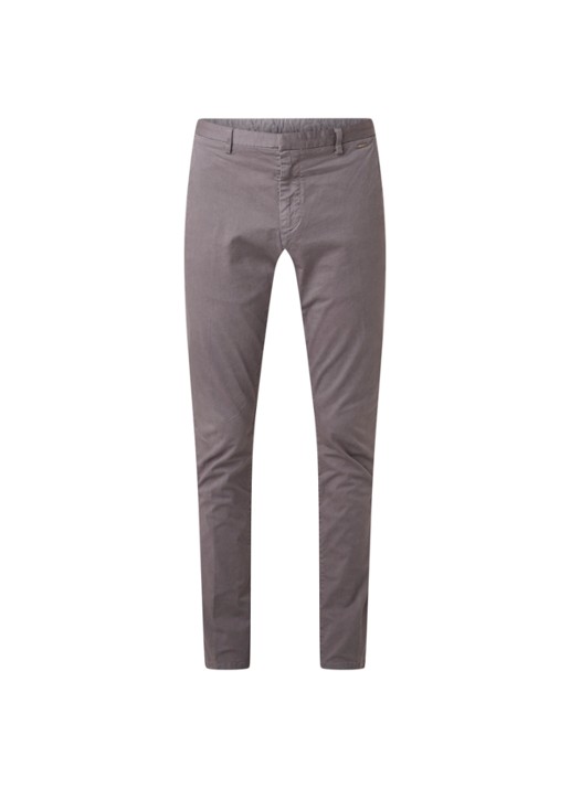 Glen slim fit chino van katoen - voorkant 4 grijs