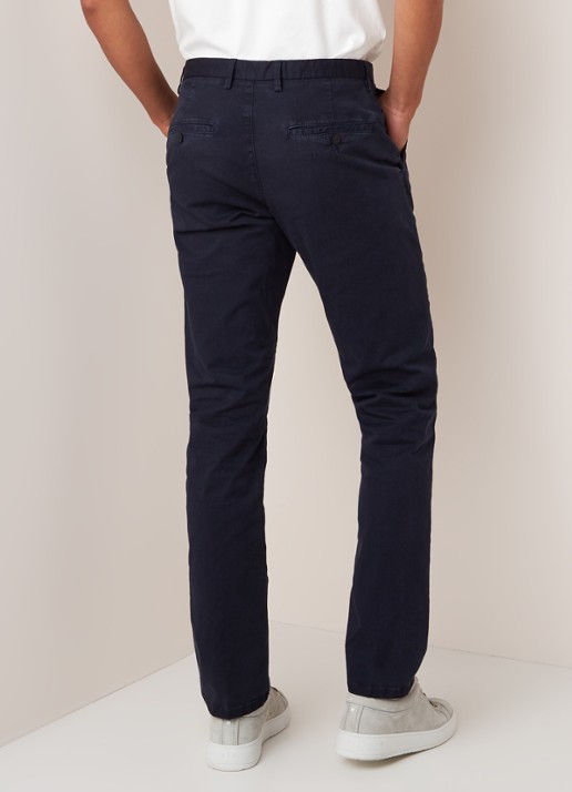 Glen slim fit chino van katoen - achterkant 5 donkerblauw