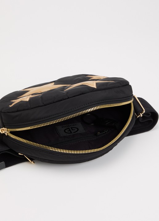 Goldbergh Amayi heuptas met leren details - detail 3 zwart