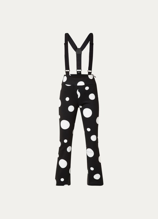 Goldbergh Ballon high waist flared fit skibroek met afneembare bretels - voorkant 4 zwart