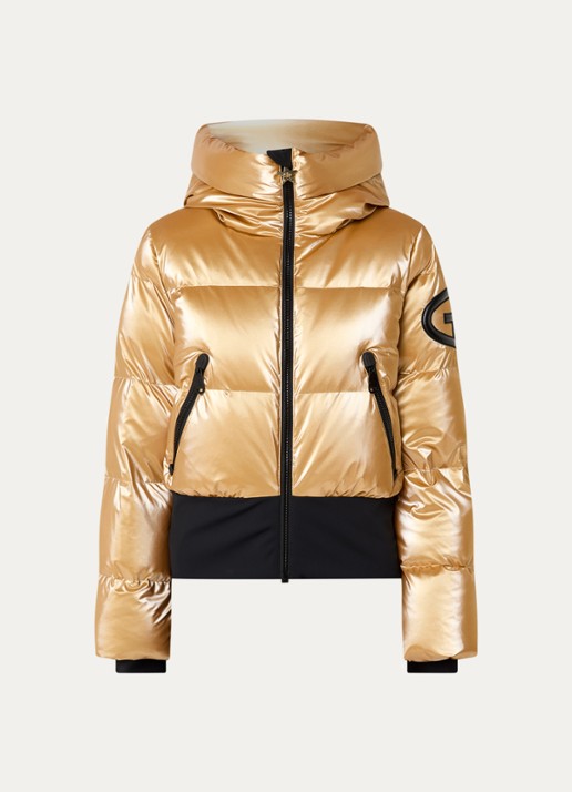 Goldbergh Bombardino ski-jas met capuchon en logo - voorkant 5 goud