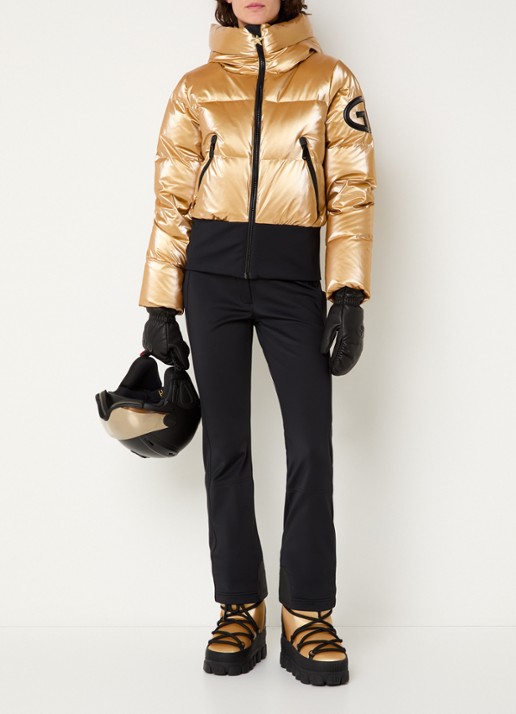 Goldbergh Bombardino ski-jas met capuchon en logo - voorkant 6 goud