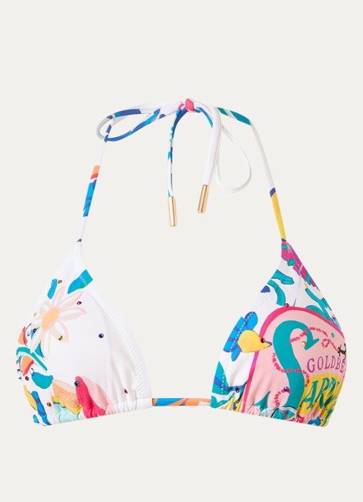 Goldbergh Caprella triangel bikinitop met uitneembare vulling - voorkant 2 gebroken wit