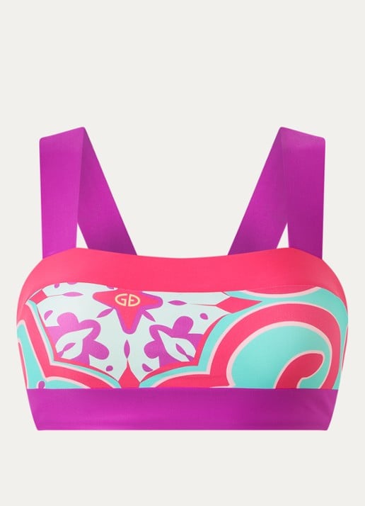 Goldbergh Cassandra bandeau bikinitop met uitneembare padding - voorkant paars
