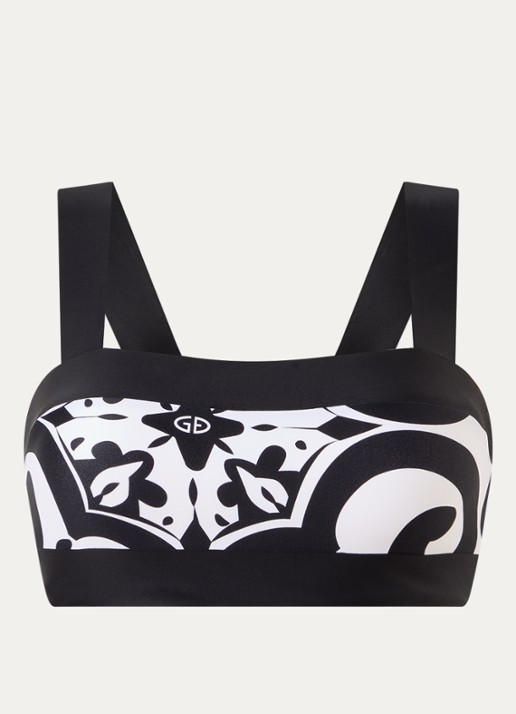 Goldbergh Cassandra bandeau bikinitop met uitneembare padding - voorkant zwart