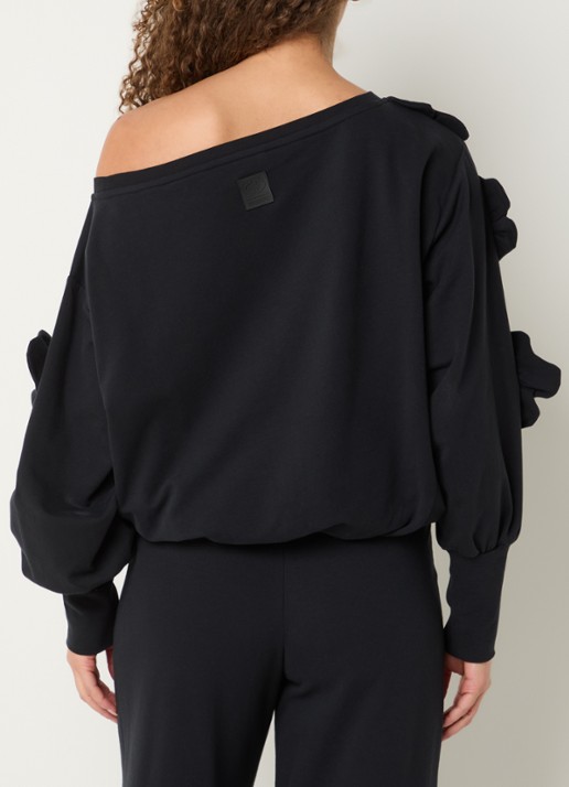 Goldbergh Fiorenzo sweater met applicatie - achterkant zwart