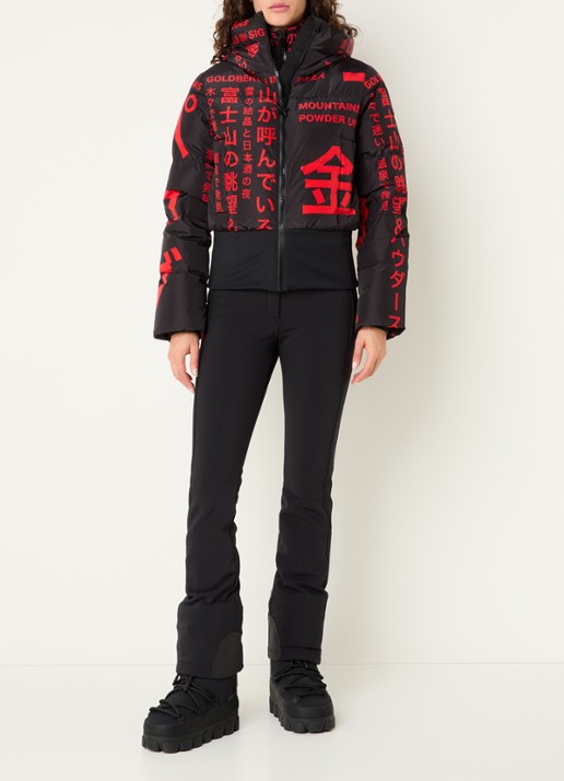 Goldbergh Gaito ski-jas met capuchon en print - voorkant 5 zwart