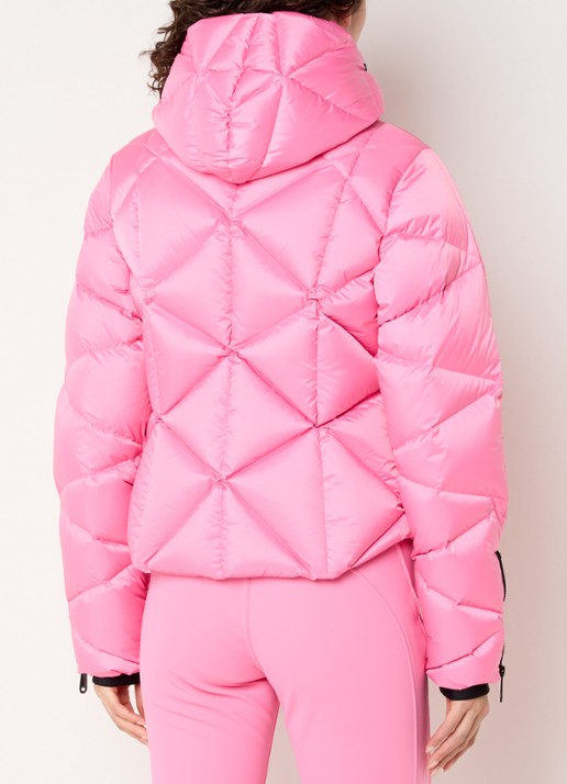 Goldbergh Harumi ski-jas met quilt patroon en ritszakken - achterkant roze