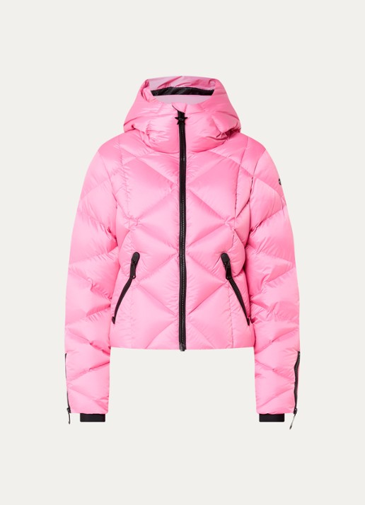 Goldbergh Harumi ski-jas met quilt patroon en ritszakken - voorkant 5 roze