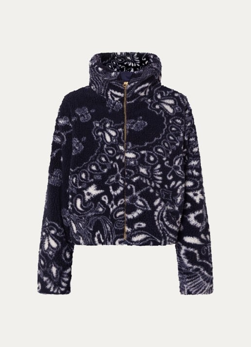 Goldbergh Jack van teddy met print - voorkant 2 donkerblauw
