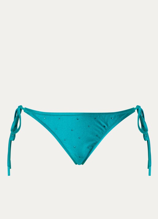 Goldbergh Kaia bikinislip met strass - voorkant zeegroen