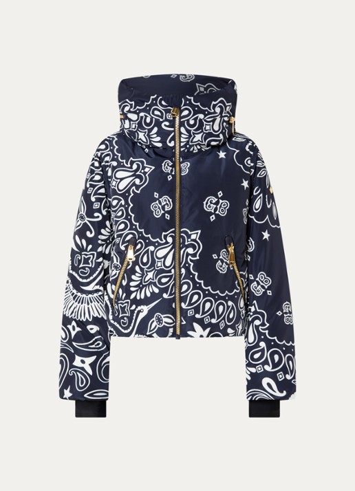 Goldbergh Kyoki ski-jas met paisley dessin - voorkant 6 donkerblauw
