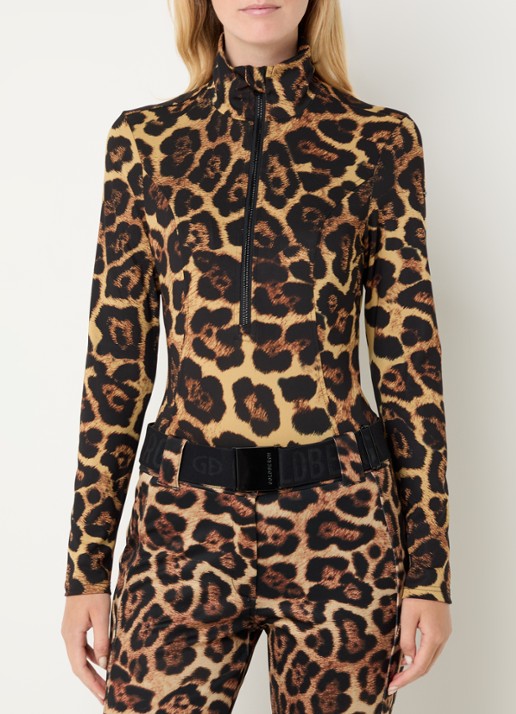 Goldbergh Leona skipully met panterprint - detail camel