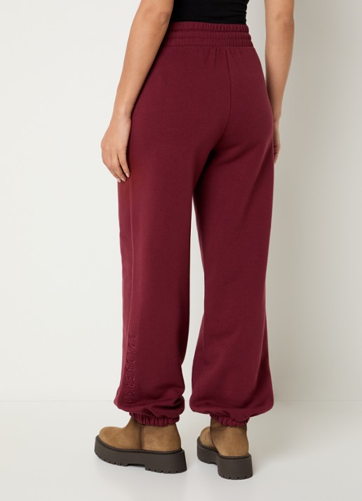 Goldbergh Luma high waist tapered fit joggingbroek met steekzakken - achterkant 2 bordeauxrood