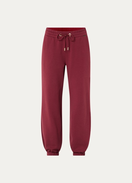 Goldbergh Luma high waist tapered fit joggingbroek met steekzakken - voorkant 3 bordeauxrood