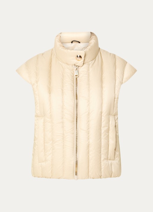 Goldbergh Orata gewatteerde bodywarmer met ritszakken - voorkant 3 creme