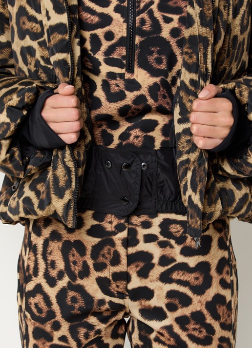 Goldbergh Pantera ski-jas met panterprint en ritszakken - detail 4 bruin
