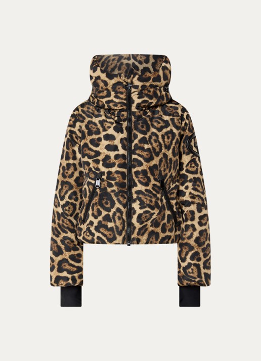 Goldbergh Pantera ski-jas met panterprint en ritszakken - voorkant 6 bruin