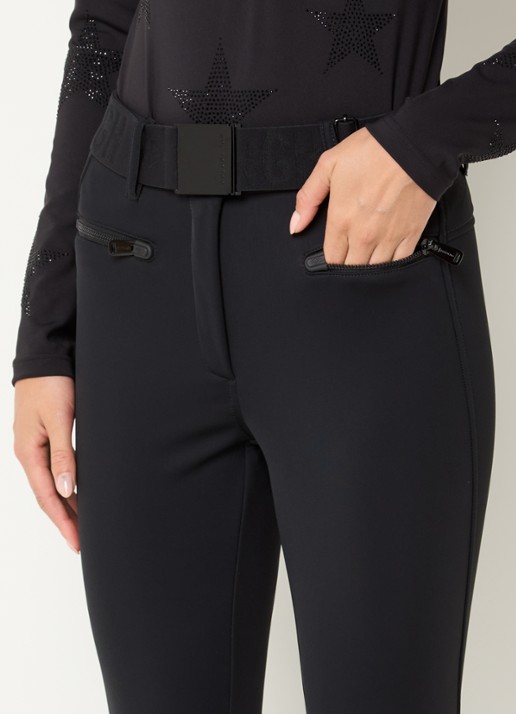 Goldbergh Paris high waist slim fit skibroek met ritszakken - detail 3 zwart