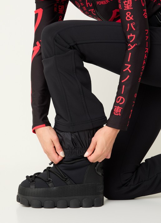Goldbergh Pippa high waist flared fit skibroek met ceintuur - detail 2 zwart