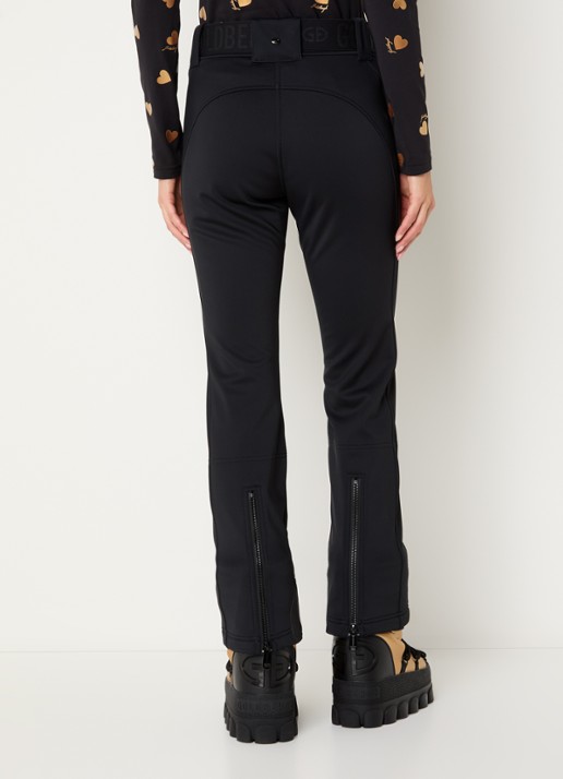 Goldbergh Pippa high waist flared fit skibroek met ritszakken - achterkant zwart