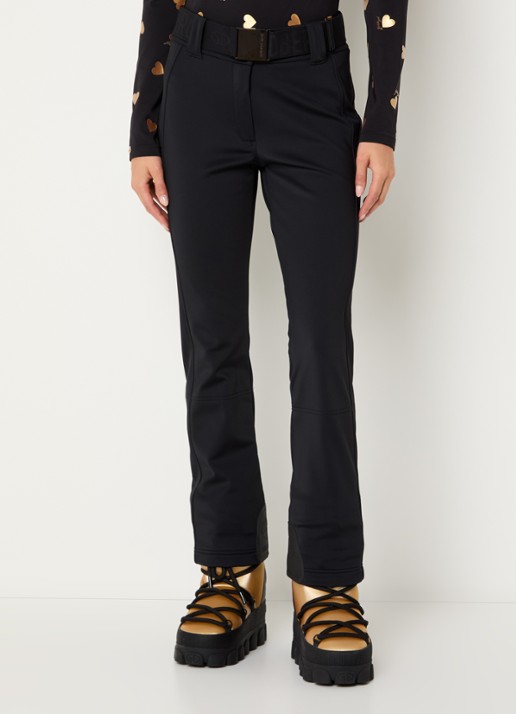 Goldbergh Pippa high waist flared fit skibroek met ritszakken - detail 4 zwart
