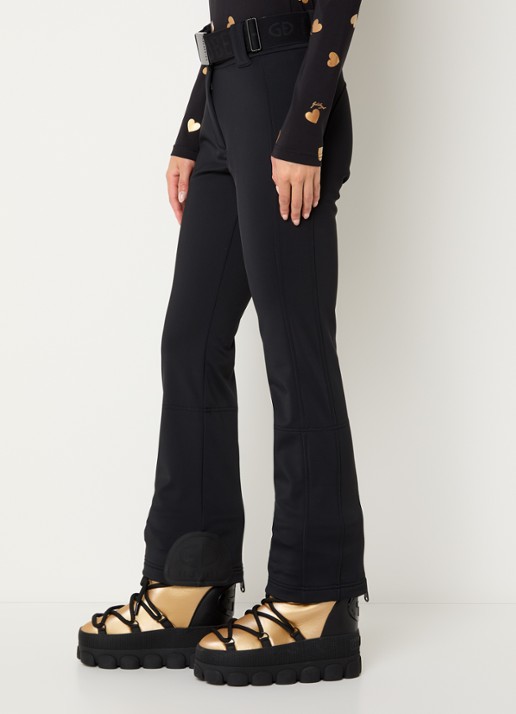 Goldbergh Pippa high waist flared fit skibroek met ritszakken - detail 5 zwart