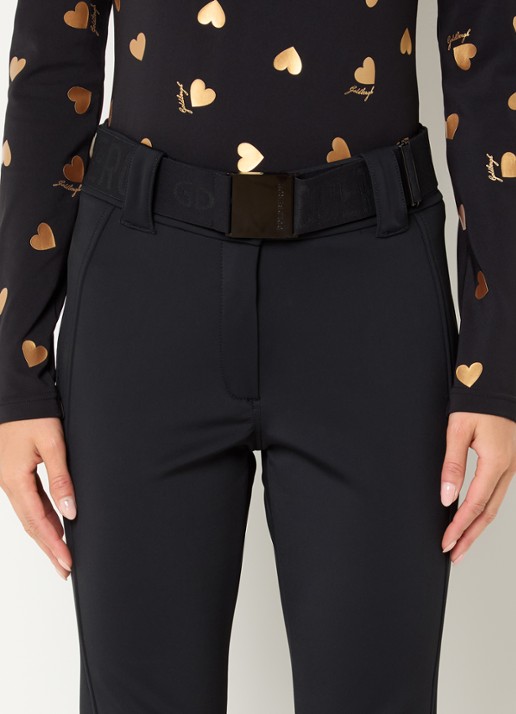 Goldbergh Pippa high waist flared fit skibroek met ritszakken - detail 7 zwart