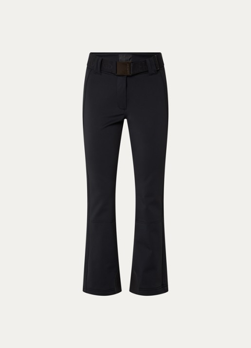 Goldbergh Pippa high waist flared fit skibroek met ritszakken - voorkant 2 zwart
