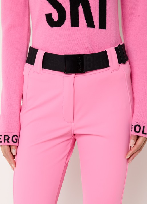Goldbergh Pippa high waist flared fit skibroek met ritszakken - detail 4 roze