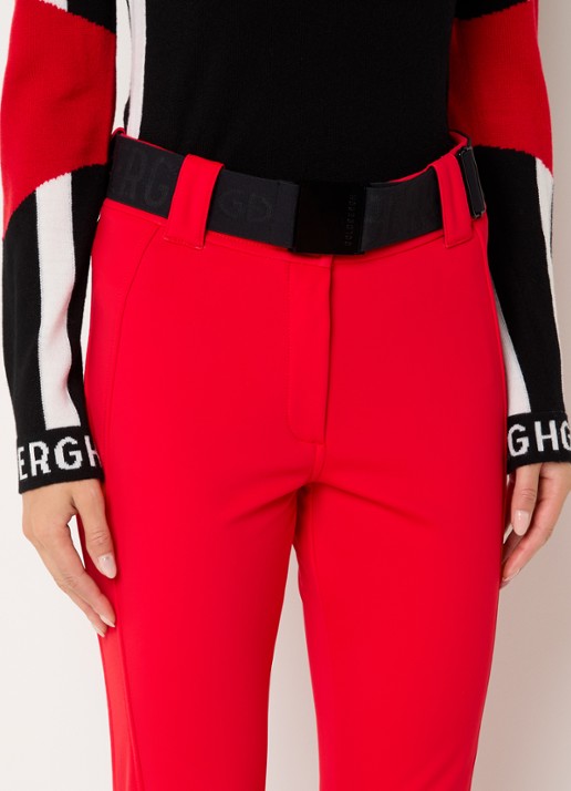 Goldbergh Pippa high waist flared fit skibroek met ritszakken - detail 7 rood