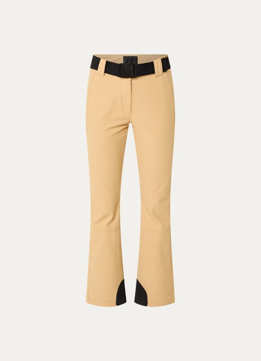 Goldbergh Pippa high waist flared fit skibroek met ritszakken - voorkant 5 camel